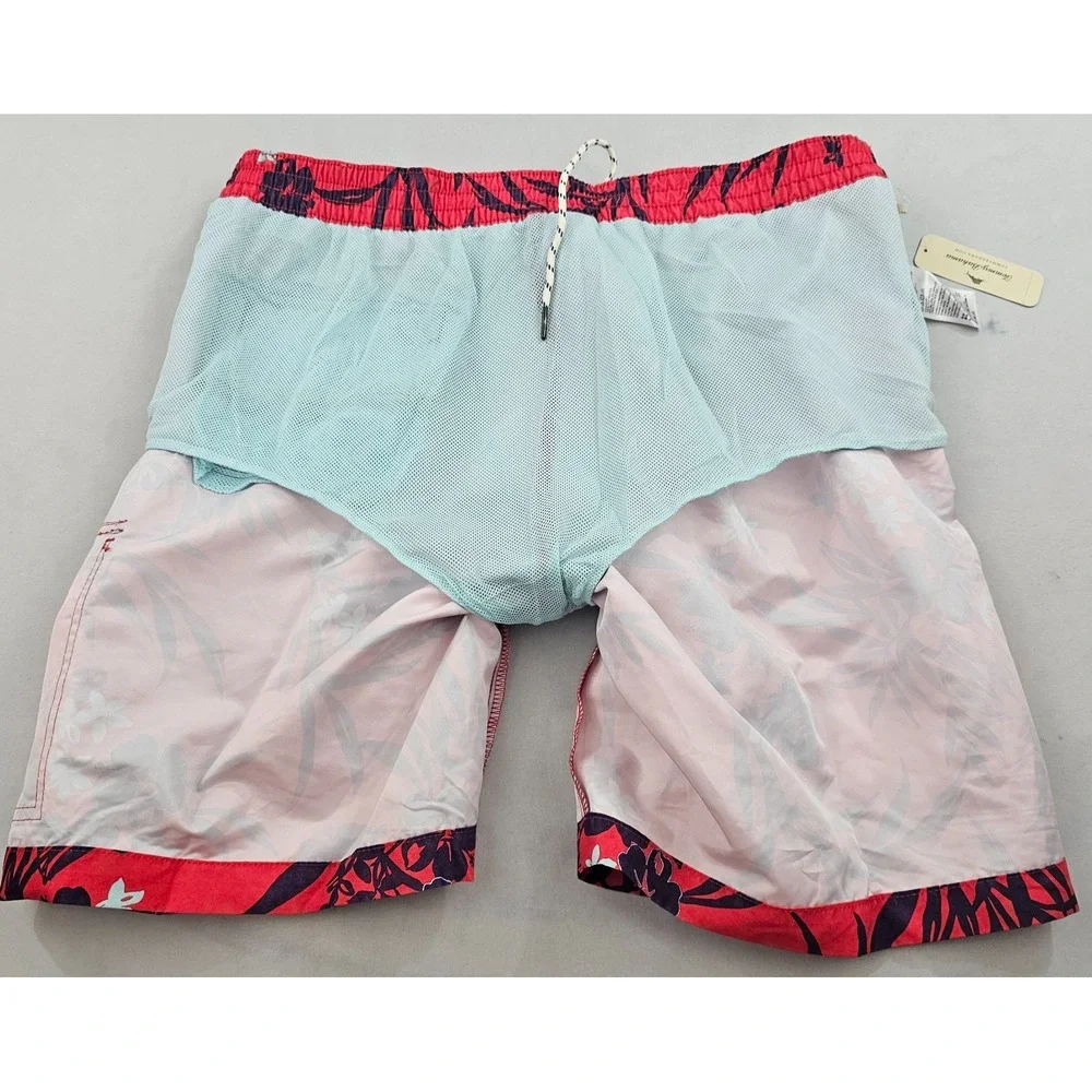 Tommy Bahama Relax trunks swimwear mens XXL 2XL pockets red ATR914571 floral